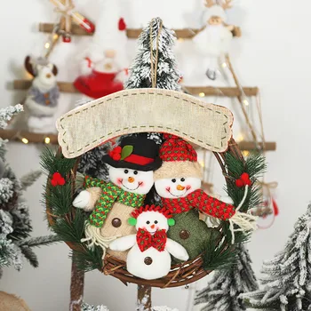 Om De Zăpadă Drăguț Elan Coroană De Crăciun Ornament Usa De Perete Ghirlanda Decor Pom De Crăciun Agățat Pandent Cununa Prezent Couronne Cadou #