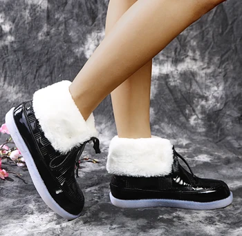 Cizme de zapada pentru Femei Pantofi de Pluș Cald Blana Cizme Glezna Cizme Impermeabile Pentru Femei de Iarnă pantofi pentru Femei botines mujer Plat Pantofi Casual