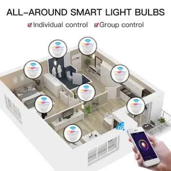 GU10 WiFi Smart LED Bec RGBCCT 2800-6200K 4.5 W Estompat Lămpi de Viață Inteligentă/Tuya APP Control de la Distanță de Lucru Cu Alexa/Google Module