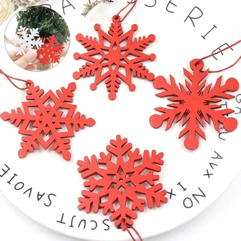 FIERBINTE 6PCS Petrecere de Craciun Decoratiuni Copii Cadouri DIY Alb și Roșu Fulg de zăpadă pentru pomul de Crăciun