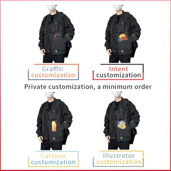 Toamna Iarna la Modă Simplitate Mens Jacheta de Agrement Individualiza Grafic Personalizat cu Fermoar Haine de Imprimare Culoare Solidă Topuri DXX-H210
