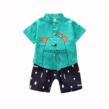 Băiețelul de Îmbrăcăminte Set Drăguț de Vară T-Shirt Ursul Desene animate pentru Copii Haine de Băieți, pantaloni Scurți pentru Copii Tinuta