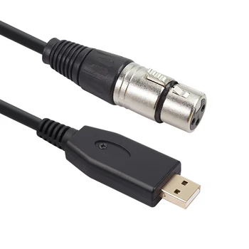 2m 3m USB Cablu pentru Microfon pentru Karaoke cu Microfon USB de sex Masculin la XLR Feminin Adaptor Cablu Audio Microfon Cablu pentru Înregistrarea Cântând