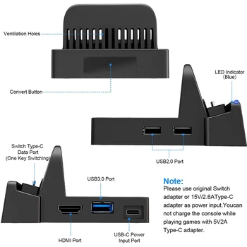 Portabil Mini-Switch TV Docking Station Stand de Încărcare Înlocuire pentru Nintendo Comutator Doc Stabilit, Compact Comutator HDMI cu Ext
