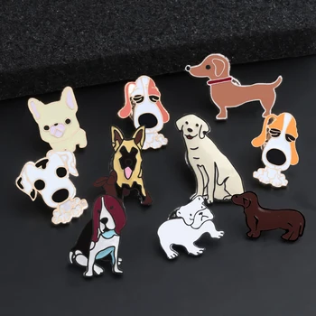 10 Stiluri De Câine Brosa Desene Animate Labrador Catelus Email Ace Femei Bărbați Jachete Din Denim Pin Rever Butonul Insigne Colectie De Bijuterii Cadouri