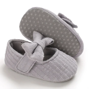 Warmom Pantofi pentru Copii Toddler Bowknot Printesa Pantofi Prima Pietoni Bumbac Confort Moale Anti-alunecare pentru Sugari Crib Pantofi Pentru 0-1 an Copilul