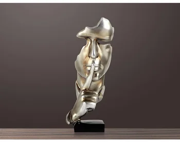 Tăcerea este de aur Decorative Ambarcațiunile de Rășină Figura Statuie Sculptura Abstractă Arte Decor Modern pentru Casa Decor de Crăciun Cadouri S