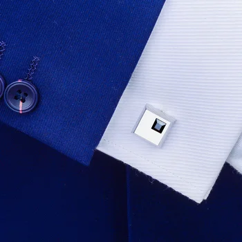 SAVOYSHI Square Classic Mens Butoni de Înaltă Calitate de Cristal Negru butoni de Nunta cel Mai bun Om de Cadou Gratuit Gravare Nume