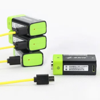 4BUC ZNTER 600mAh USB 9V baterie reîncărcabilă litiu baterie 6F22 baterie reîncărcabilă litiu-polimer baterie + 1BUC Micro USB cablu de încărcare